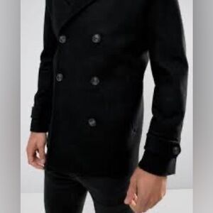 ASOS Black Pea Coat for Men